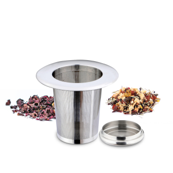 Teefilter m. breitem Aufsetzrand Edelstahl satiniert
